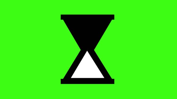 Animation Hourglass Icon Green Chroma Key Background — Stock Video