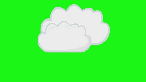 Animação Ícone Nuvem Com Gotas Chuva Caindo Fundo Transparente — Vídeo de Stock