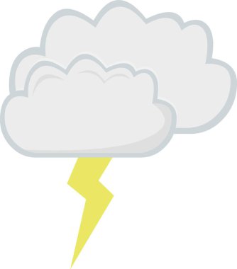 Karikatür bulutlarının gök gürültüsü ya da şimşekle gösterimi