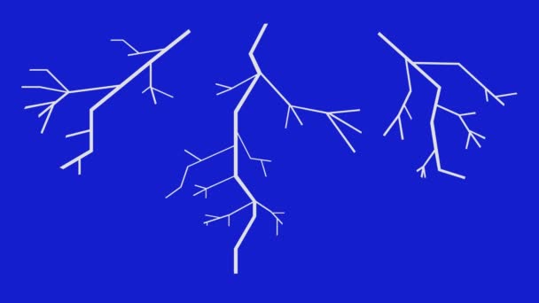 Электрическая Гроза Грохочущая Анимация Голубом Фоне Хромированного Ключа — стоковое видео