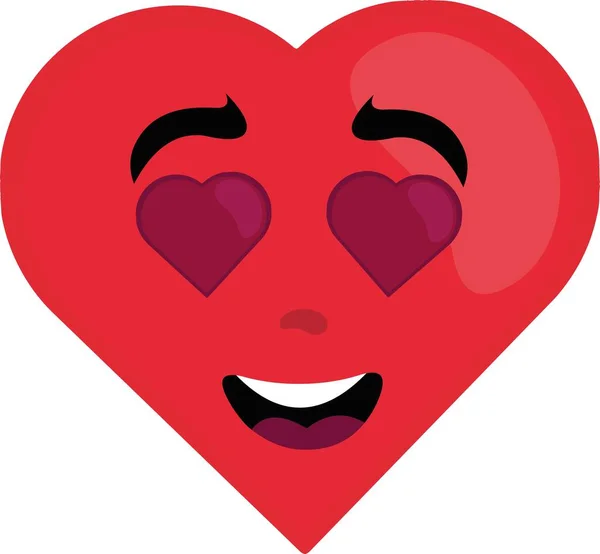 Ilustração Vetorial Personagem Desenho Animado Coração Com Olhos Amor — Vetor de Stock