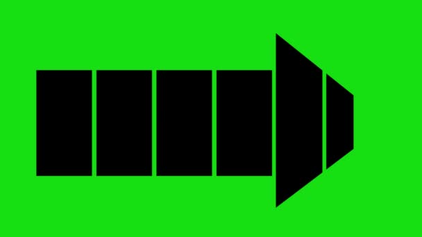 Стрілка Анімації Завантаження Позначення Правої Сторони Фоні Зеленого Хромованого Ключа — стокове відео