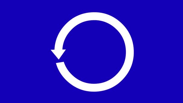 Animacja Białej Okrągłej Ikony Ładowania Strony Internetowej Tle Niebieskiego Klucza — Wideo stockowe