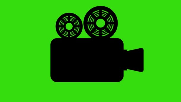 Анимация Черного Силуэта Иконки Неактивной Выключенной Камеры — стоковое видео