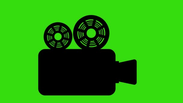 Animation Video Camera Icon Green Chroma Key Background — Stock Video