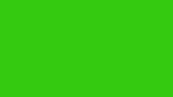 Анимация Небесно Голубой Звездообразной Искры Зеленом Фоне Хромированного Ключа — стоковое видео