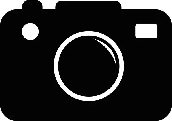 Векторная Иллюстрация Иконки Фотокамеры Нарисованной Черно Белым Цветом — стоковый вектор