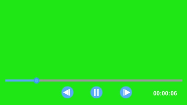 视频播放器动画 带有半分钟 30秒 的回放 绿色彩色键背景 — 图库视频影像