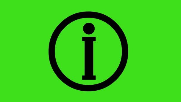 緑のクロマキーを背景にした情報アイコンアニメーション — ストック動画