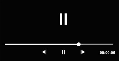 Video oynatıcı simgesinin vektör illüstrasyonu