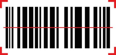 vektör barkod tarama çizimi