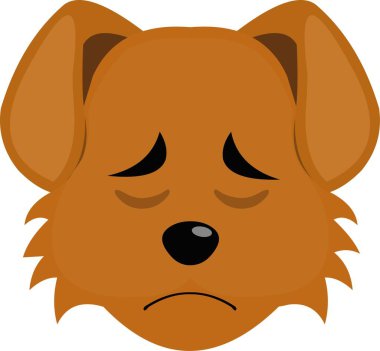 Üzücü bir ifadesi ve pişmanlığı olan çizgi film köpeğinin vektör çizimi