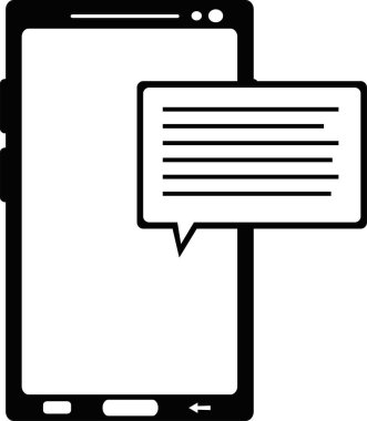 Kısa mesaj simgesi olan bir cep telefonunun vektör illüstrasyonuName