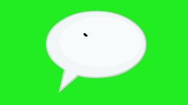 animation of dialog bubble with a question mark, on a green chrome key background