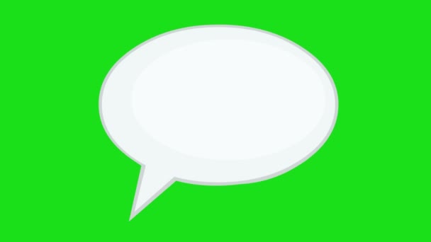 Speech Bubble Animation Question Marks Green Chroma Key Background — Video