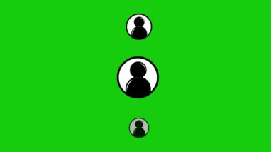 animation of network icon or teamwork, designed in black and white. On a green chrome key background