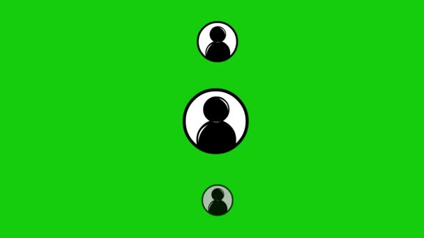 Animation Network Icon Teamwork Designed Black White Green Chrome Key — Vídeos de Stock
