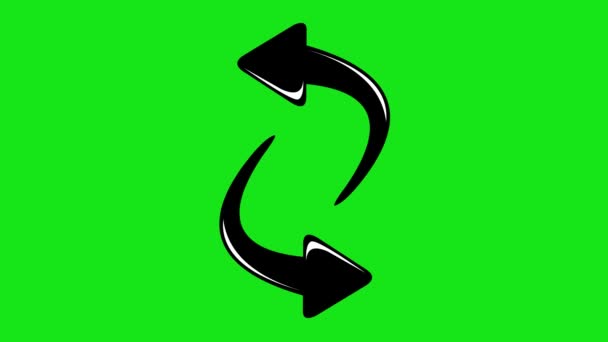 Animation Two Curved Arrows Drawing Indicating Right Left Sides Green — Wideo stockowe