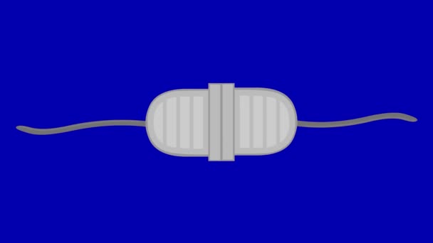 Plug Socket Animation Blue Chroma Key Background — Video
