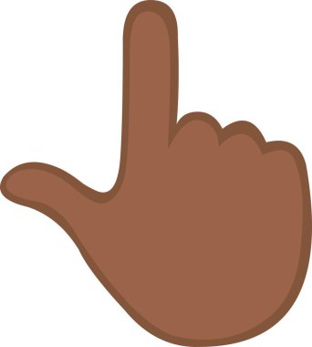 vector illustration of a brown cartoon hand pointing up