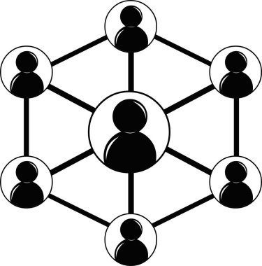 vector illustration of icon in concept of network or teamwork