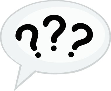 vector illustration of dialog bubble with question marks