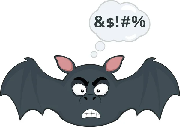 Vektor Zeichentrickfigur Illustration Einer Fledermaus Oder Eines Vampirs Mit Wütendem — Stockvektor