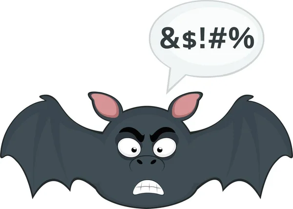 Illustrazione Personaggio Cartone Animato Vettore Animale Vampiro Pipistrello Con Espressione — Vettoriale Stock