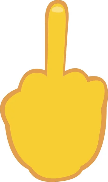 Vector Illustration Yellow Hand Making Classic Offensive Gesture Fuck You — Διανυσματικό Αρχείο