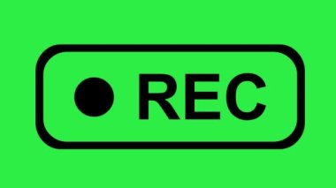 REC kayıt simgesi canlandırması, yeşil renkli anahtar arkaplanı