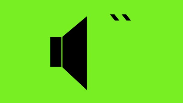 Video Animation Ηχητικό Εικονίδιο Και Ηχείο Λειτουργία Δονητή Πράσινο Φόντο — Αρχείο Βίντεο