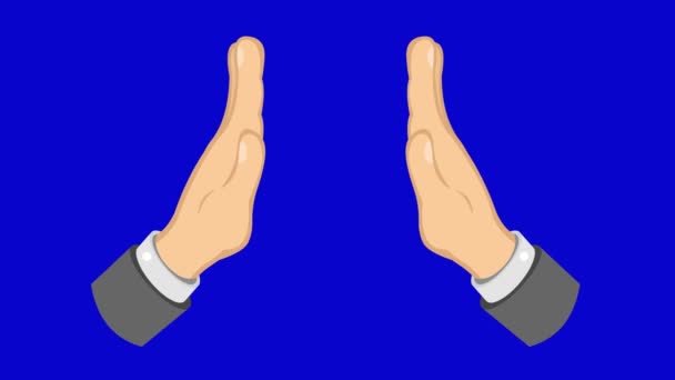 Vídeo Animação Mãos Orando Alto Cinco Fundo Chave Croma Azul — Vídeo de Stock