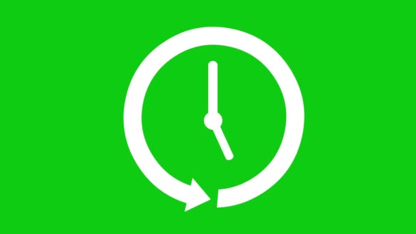 動画ホワイトアイコンアニメーションウェブサイトの更新アイコン円形の矢印の形と時計回りに移動します 緑のクロマキーの背景に — ストック動画