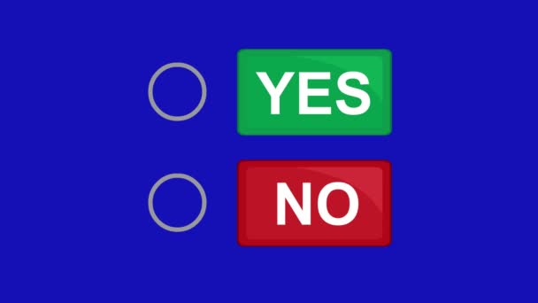 Video Animation Yes Buttons Checkboxes Blue Chroma Key Background — Stock Video