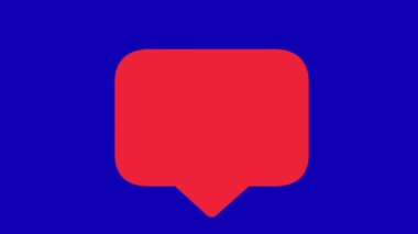 Video animasyon simgesi 57 sosyal ağların klasik kalbini seviyor. Mavi krom anahtar arka planında