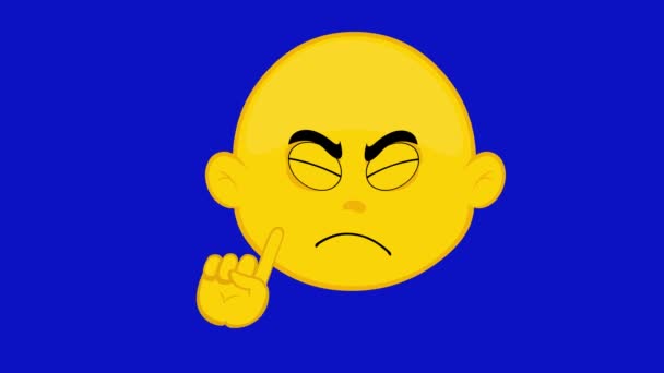Animação Vídeo Emoticon Rosto Personagem Cartoon Amarelo Dizendo Não Com — Vídeo de Stock