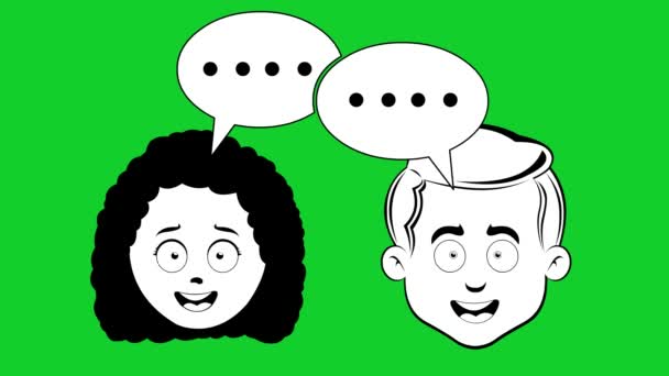 Video Dibujo Animación Icono Conceptual Personas Que Hablan Tecnología Chat — Vídeos de Stock