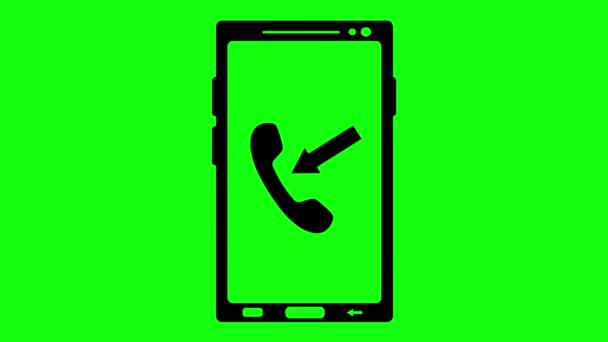 Wideo Animacja Czarna Ikona Połączenia Przychodzącego Telefon Komórkowy Lub Smartfon — Wideo stockowe