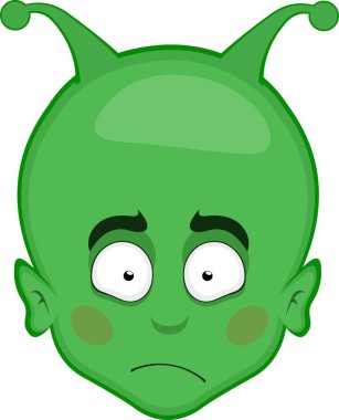 Vektör çizimi, utangaç ve utangaç bir ifadeyle uzaylılarla ya da dünya dışı çizgi filmlerle yüzleşir.