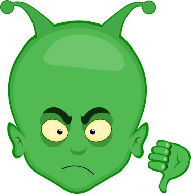 Vektör çizimi uzaylılarla ya da dünya dışı çizgi filmlerle karşılaşıyor.