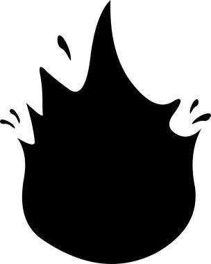 vektör çizimi siyah siluet simge alevi