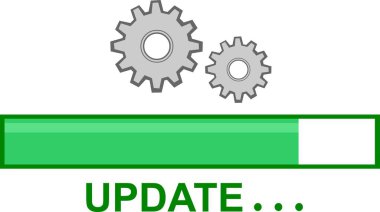 Vites ve ilerleme çubuğu ile vektör illüstrasyon sistemi güncelleme simgesi