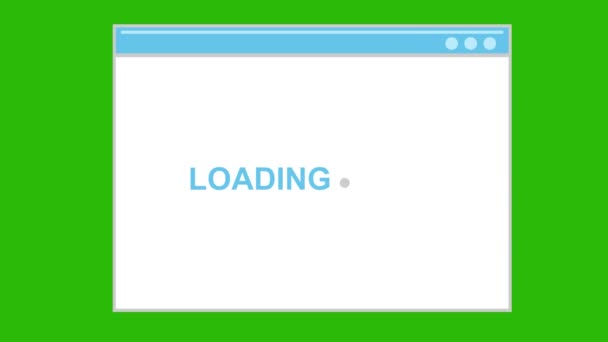 ビデオアニメーションアイコンウィンドウのWebページの読み込みインターフェイス 緑のキーの背景 — ストック動画