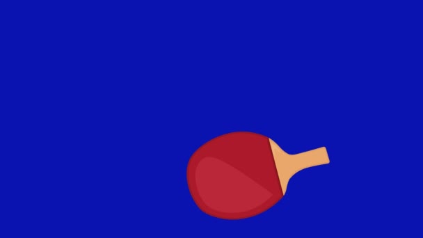Animação Vídeo Desenho Animado Ilustração Mesa Tênis Ping Pong Raquete — Vídeo de Stock