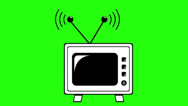 Video Zeichnung Animation Symbol Signal Und Frequenz Fernsehobjekt Schwarz Weißer — Stockvideo