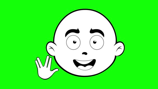 Videozeichnung Animation Gesicht Charakter Emoticon Mit Glücklichem Gesichtsausdruck Und Tut — Stockvideo
