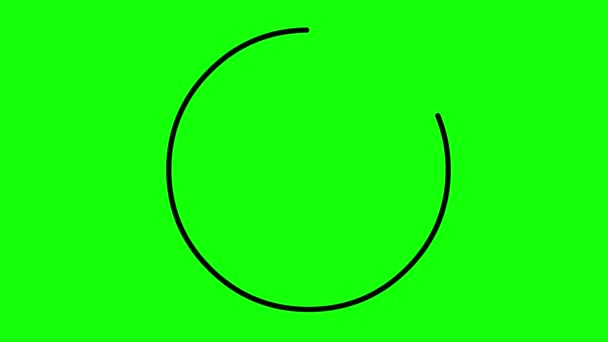 Video Animation Cirkulär Form Eller Cirkel Ritning Kontur Grön Kroma — Stockvideo