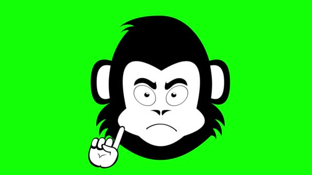 Video Disegno Animazione Faccia Scimmia Primate Scimpanzé Cartone Animato Dicendo — Video Stock