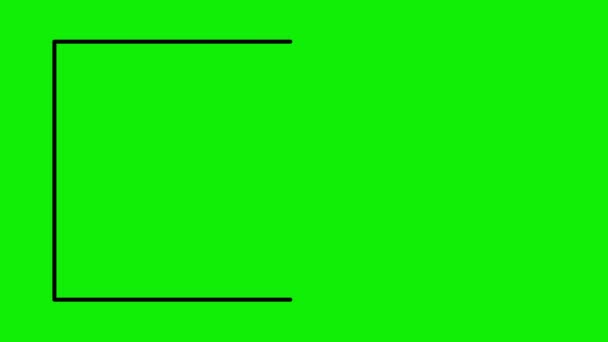 Video Animation Rektangel Form Platt Ritning Kontur Grön Kroma Nyckel — Stockvideo