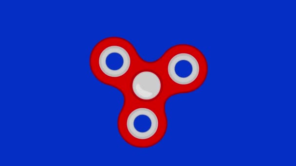 Videoanimation Drehen Spielzeug Spinner Objekt Auf Einem Blauen Chroma Schlüssel — Stockvideo